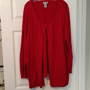 Red bejwelled cardigan